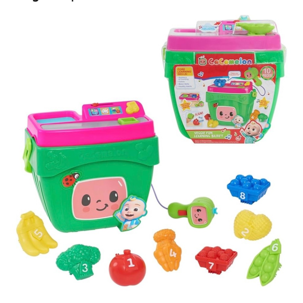 Green and Pink Learning Basket Toy Set